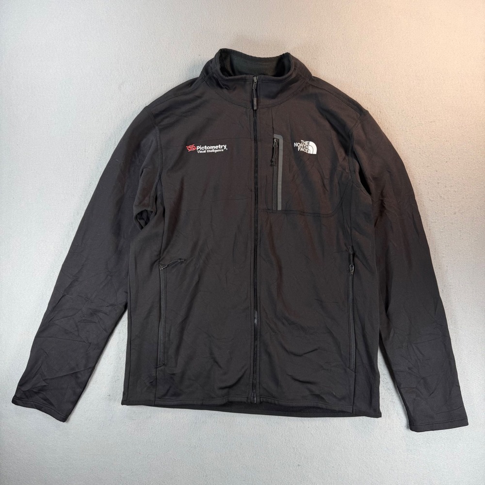The North Face Mens Black Full Zip Fleece Jacket Pictometry Logo Size Large